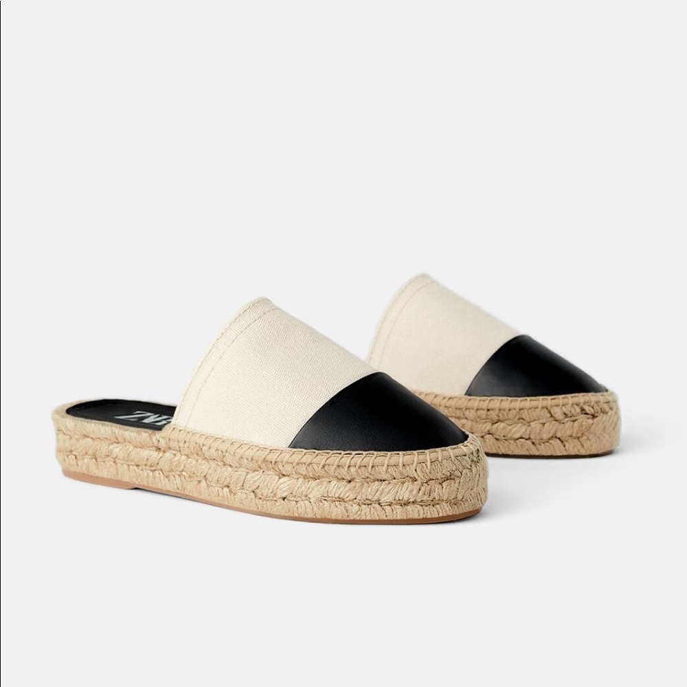 Zara toe cap espadrille mules